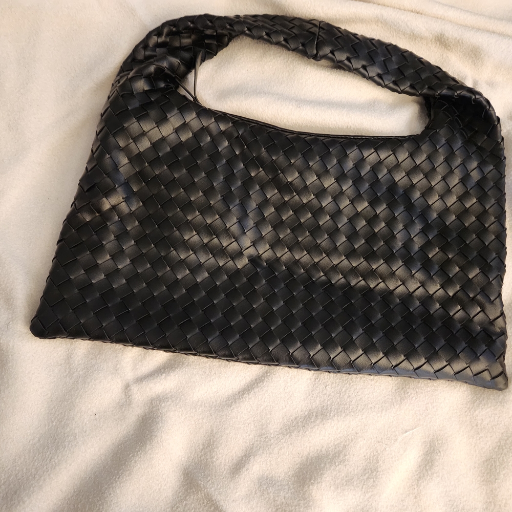 Black Woven Handbag